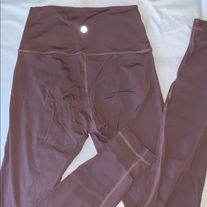 Lululemon   7/8 length mauve leggings high rise
